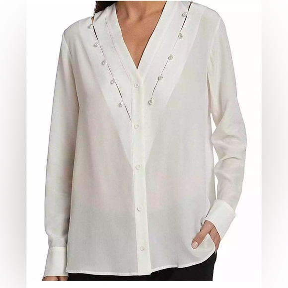 Altuzarra Pearl Button Down White Shirt Size 40 - Picture 1 of 5